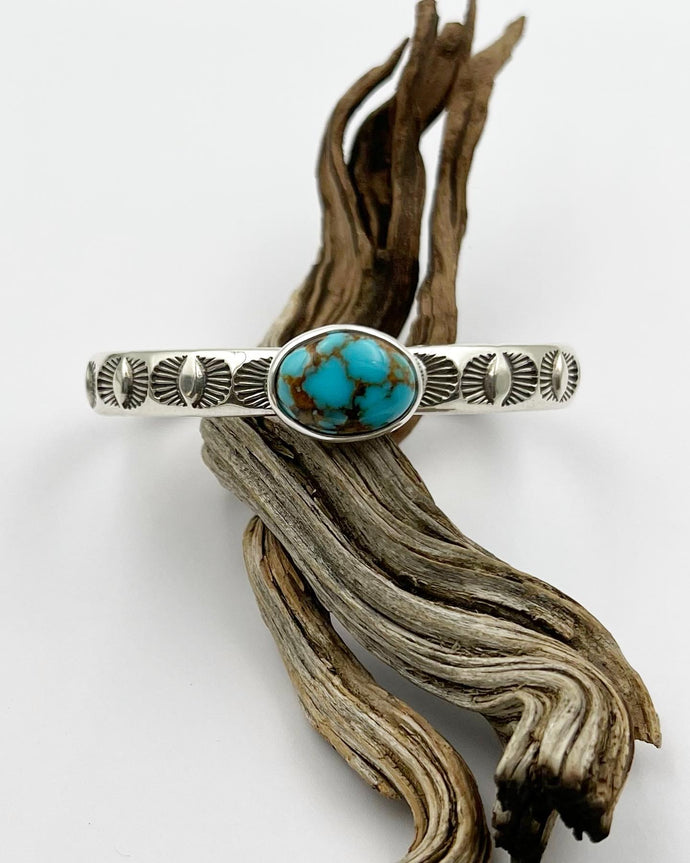 Morenci Turquoise Eye Heavyweight Stacker Cuff S/M