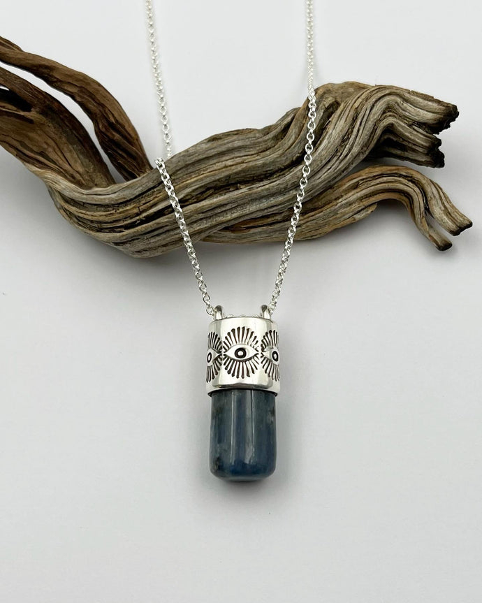 Blue Kyanite Eye Talisman Necklace