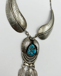Vintage Turquoise Leaf Necklace