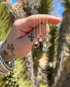 Aquamarine O Ring 14k Gold Talisman Necklace