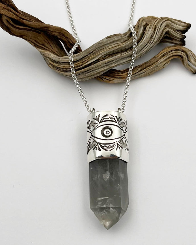 Grey Phantom Big Eye Talisman Necklace