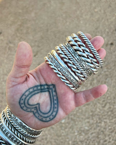 Chunky Cable Twist Stacker Cuff XS