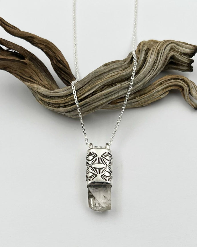 Champagne Topaz Eye/Fan Talisman Necklace