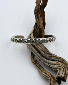 Desert Sun Hand Stamped Sterling Silver Cuff M/L
