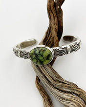 New Lander Variscite Juniper Heavyweight Hand Stamped Stacker Cuff XS