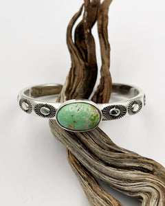Carico Lake Turquoise Sun Heavyweight Hand Stamped Stacker Cuff M/L